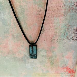 Handcrafted Wooden Charm Necklace with Leather Cord